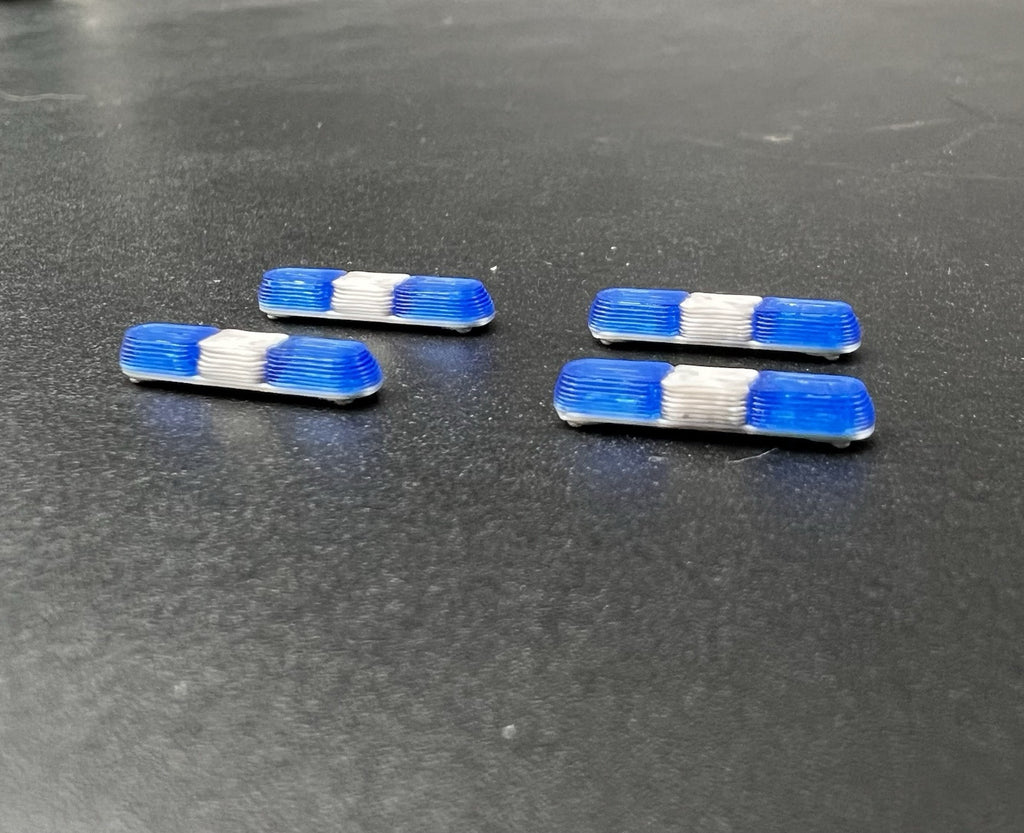 4 Pack 1/87 HO Blue 8000 80H 90H Lightbar Police Sheriff State Highway Patrol3