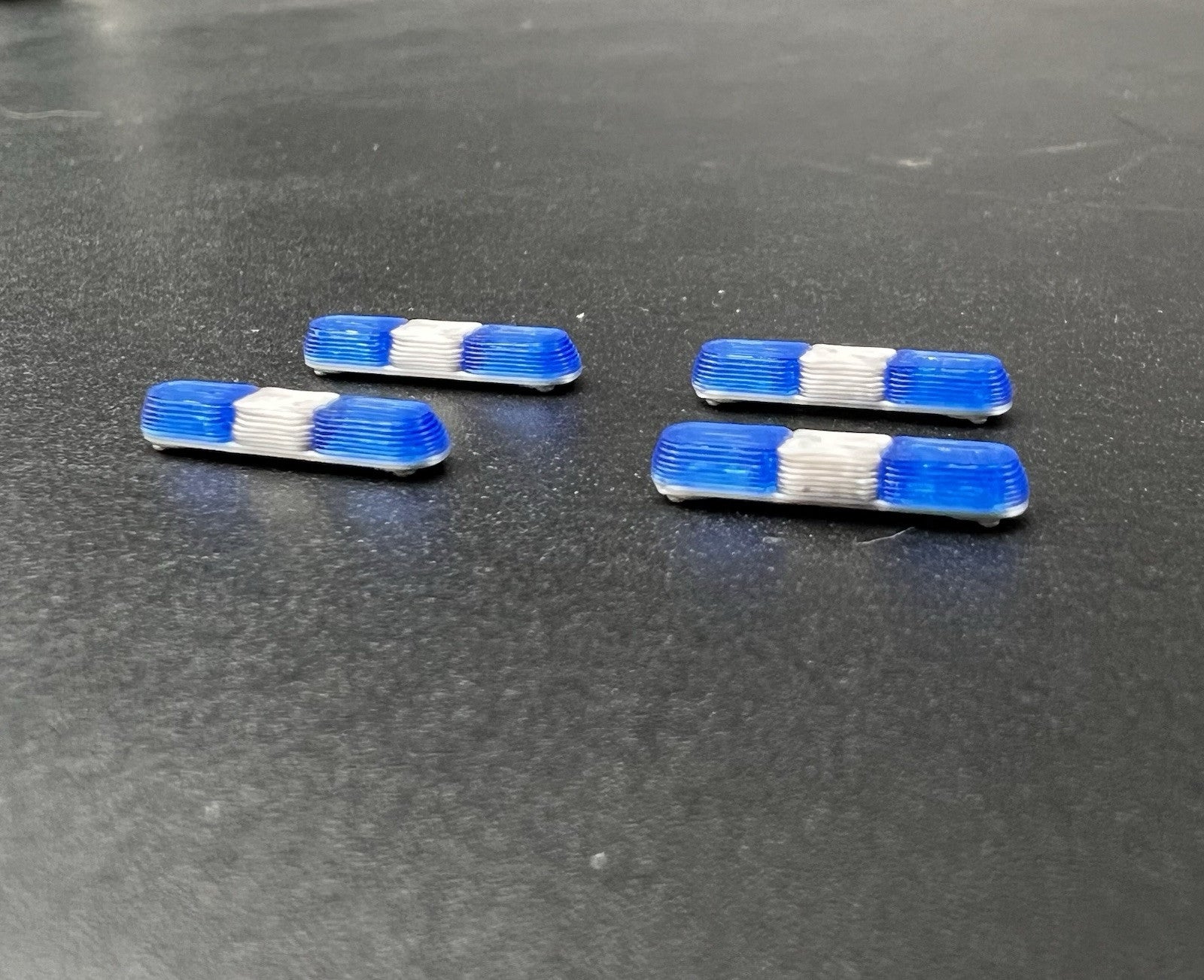 4 Pack 1/87 HO Blue 8000 80H 90H Lightbar Police Sheriff State Highway Patrol3